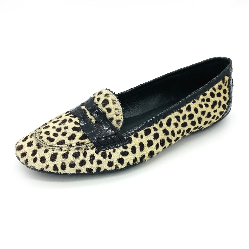 Donald J Pliner Calf Hair Cheetah Print Loafers 6M